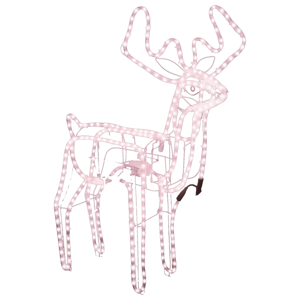 Julereinsdyrfigur bevegelig hode varmhvit 76x42x87 cm