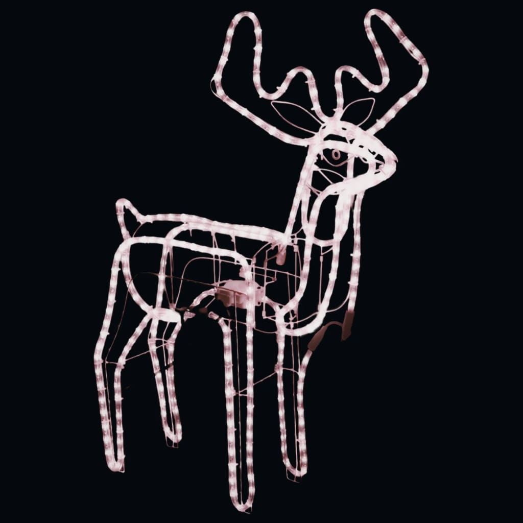Julereinsdyrfigur bevegelig hode varmhvit 76x42x87 cm