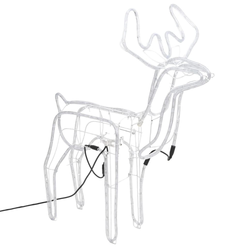 Julereinsdyrfigur bevegelig hode kaldhvit 76x42x87 cm
