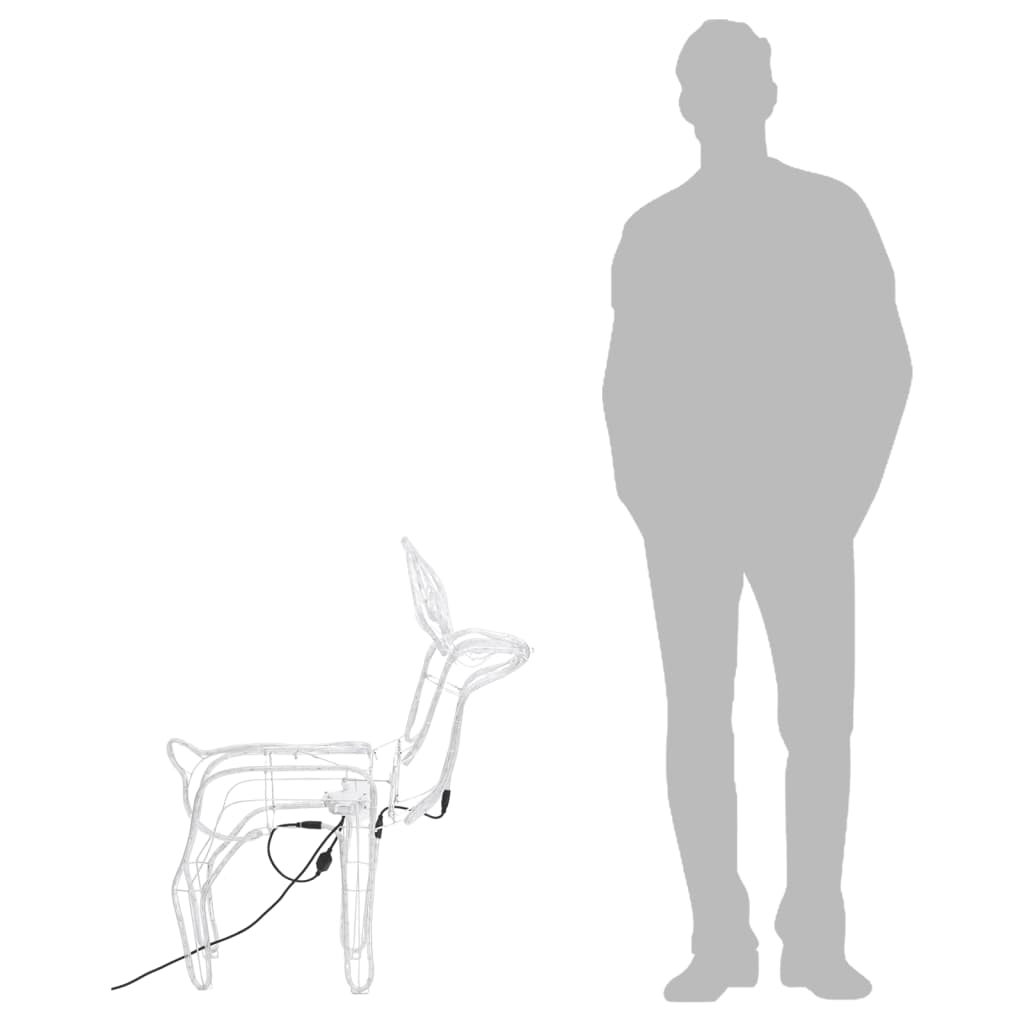 Julereinsdyrfigur bevegelig hode kaldhvit 76x42x87 cm