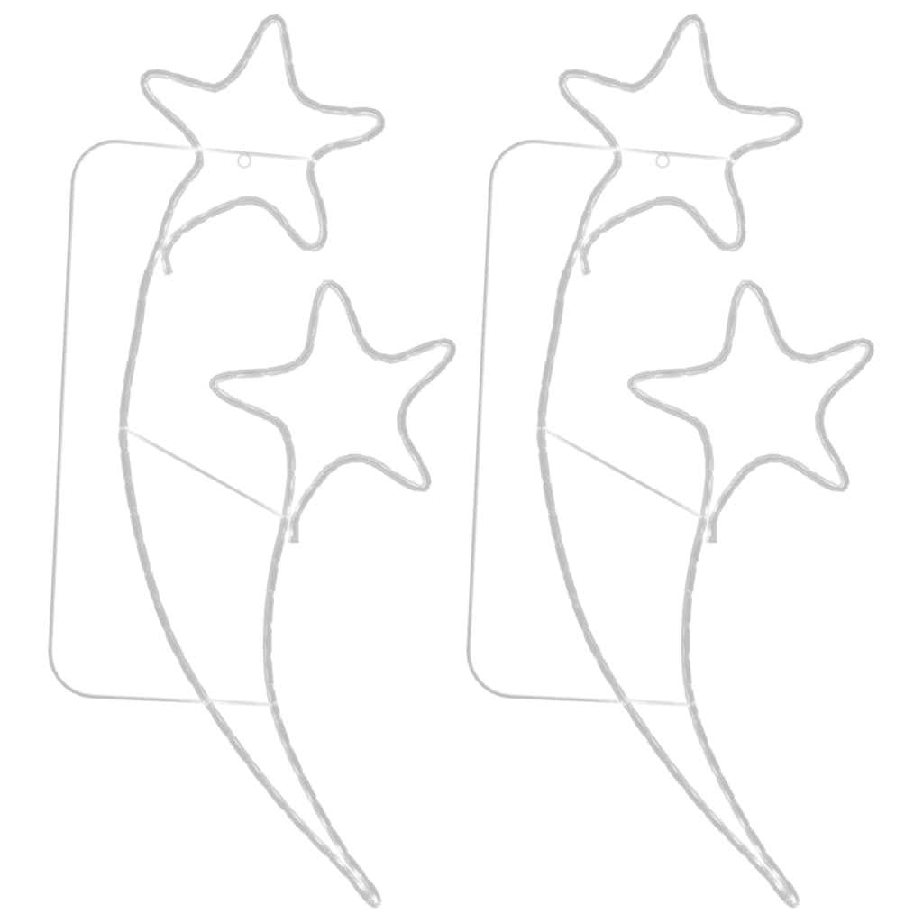 Stjerneformede taulys 2 stk varmhvit 125,5x53x4,5 cm