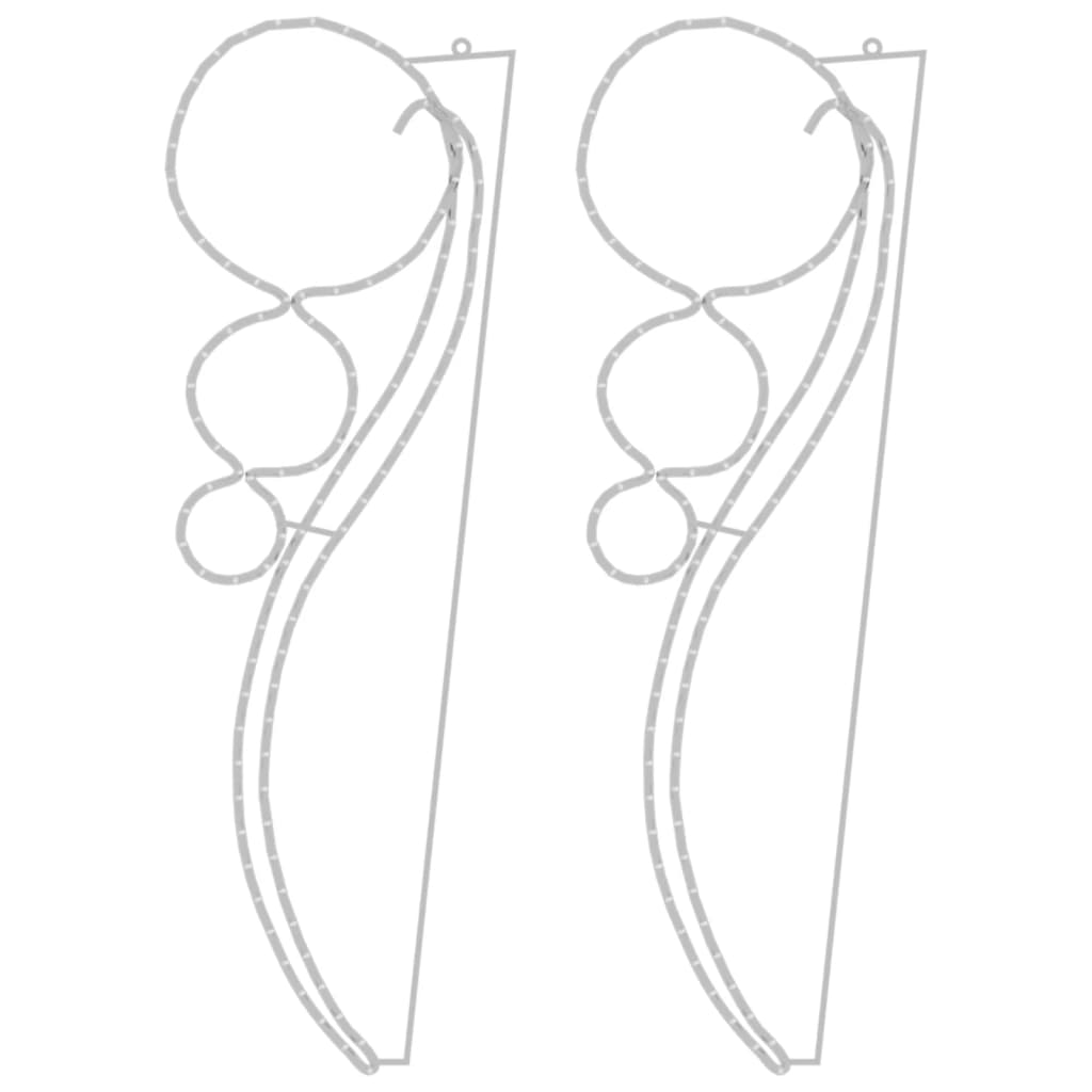 Kuleformede taulys 2 stk varmhvit 111,5x35x4,5 cm