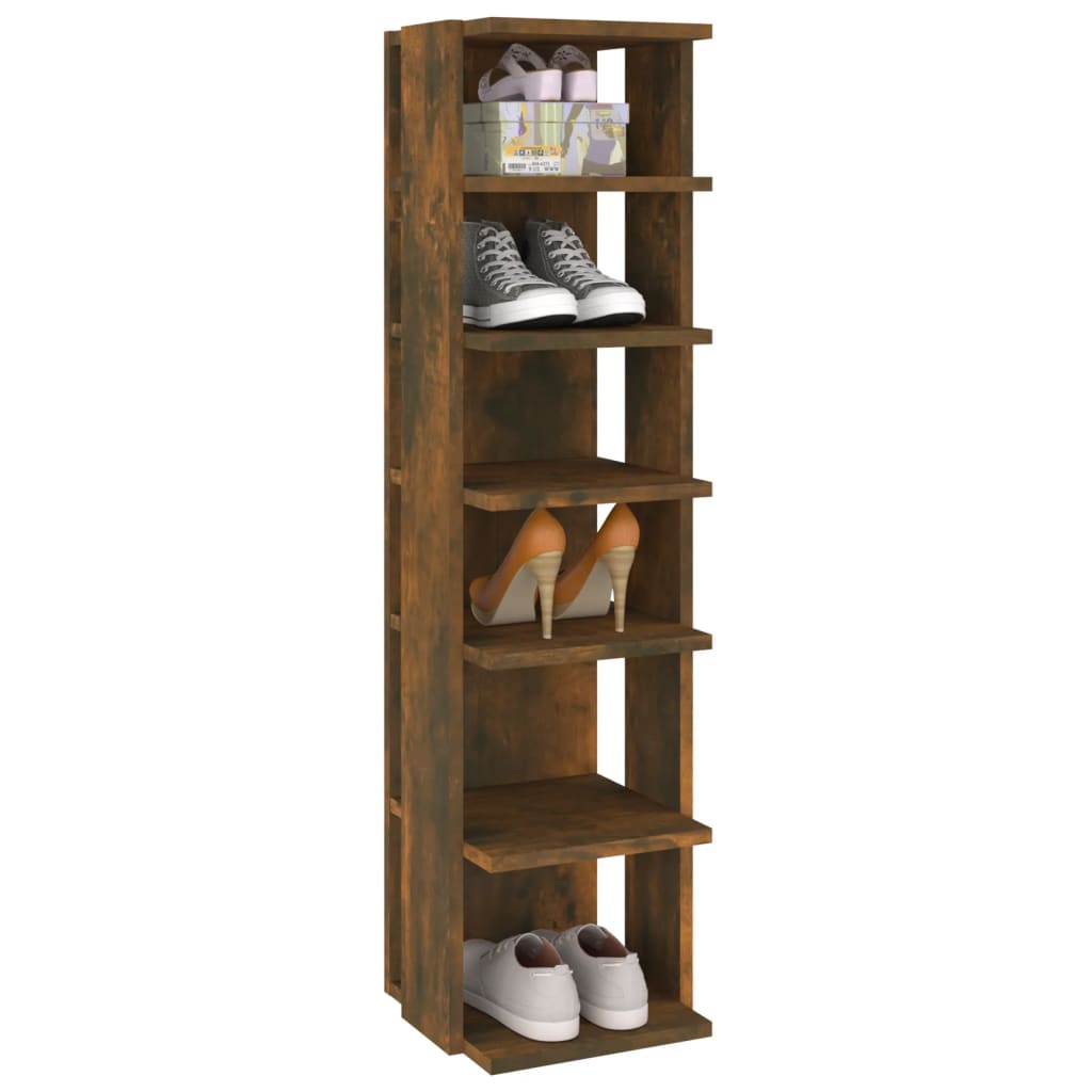 Skohyller 2 stk røkt eik 27,5x27x102 cm konstruert tre
