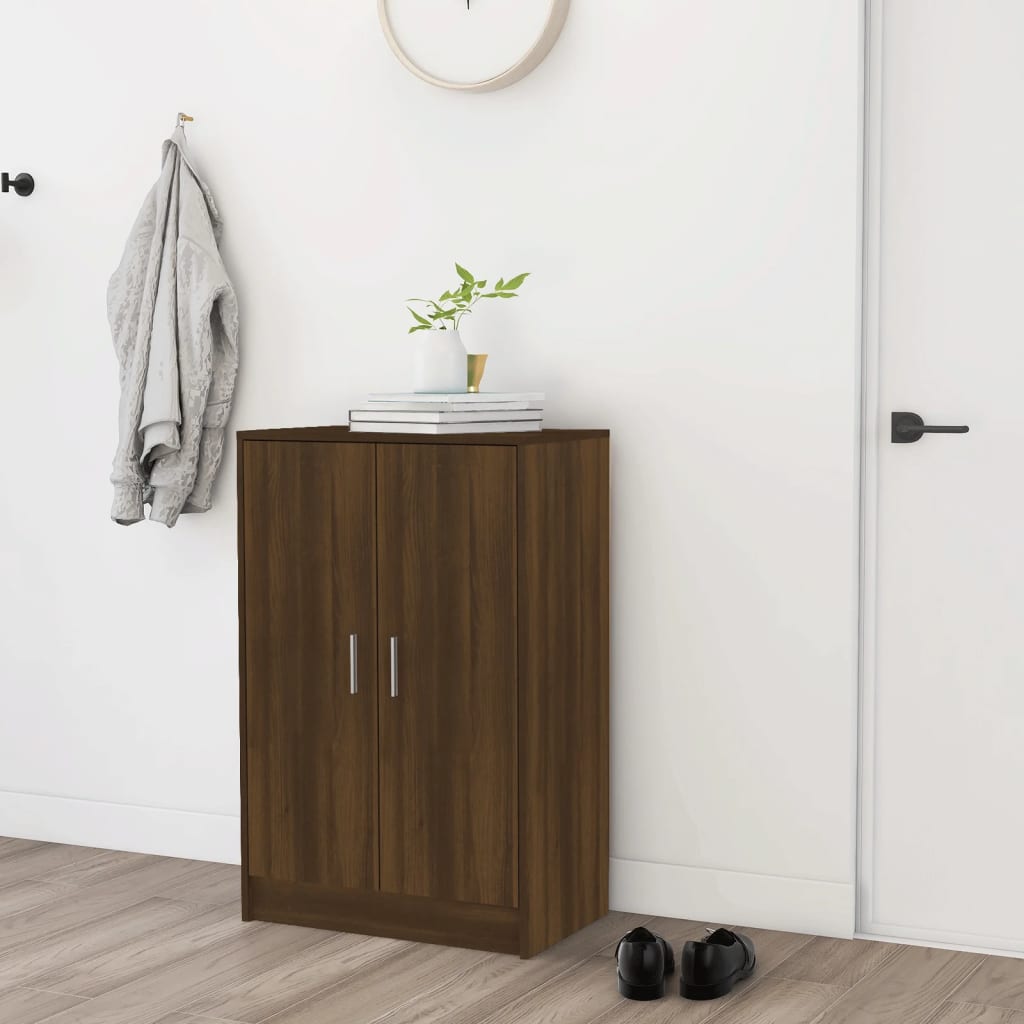 Skohylle brun eik 60x35x92 cm konstruert tre