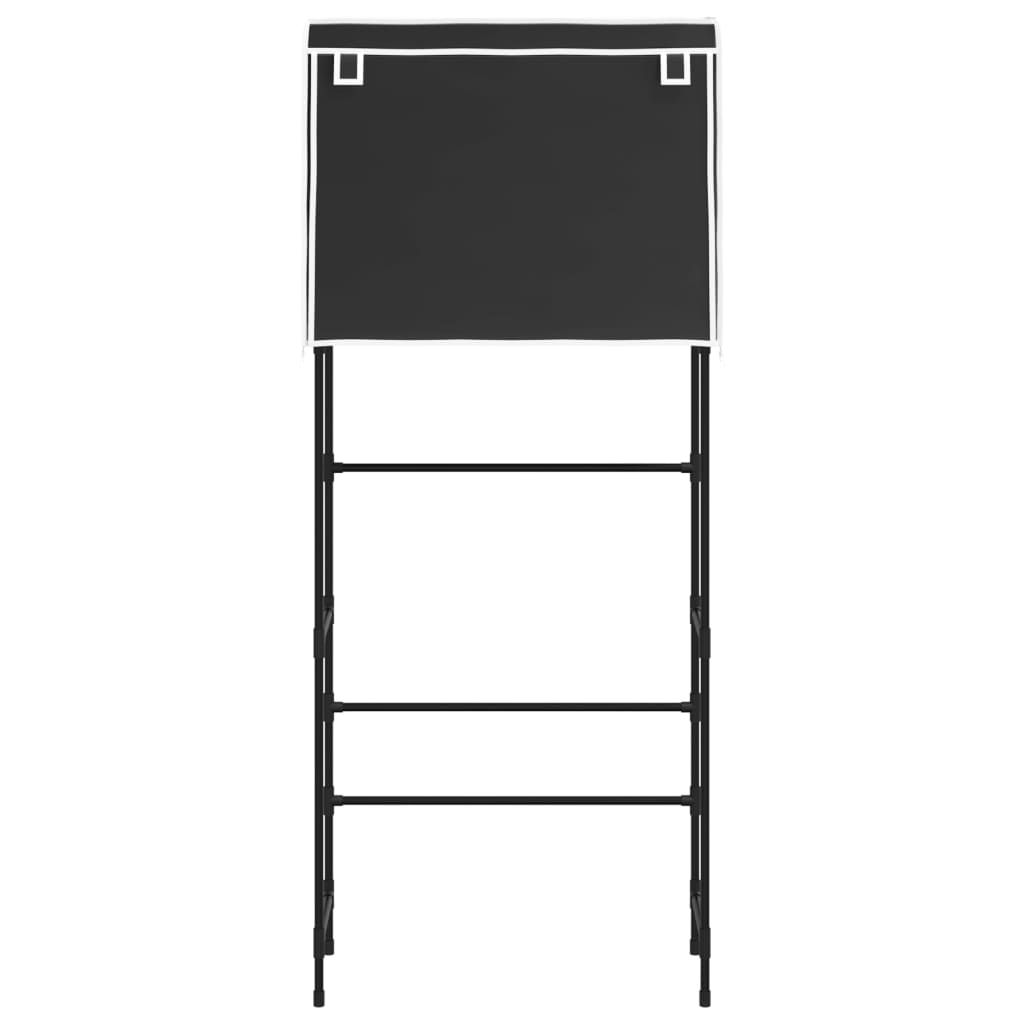 Hylle til vaskemaskin 2 etasjer svart 71x29,5x170,5 cm jern