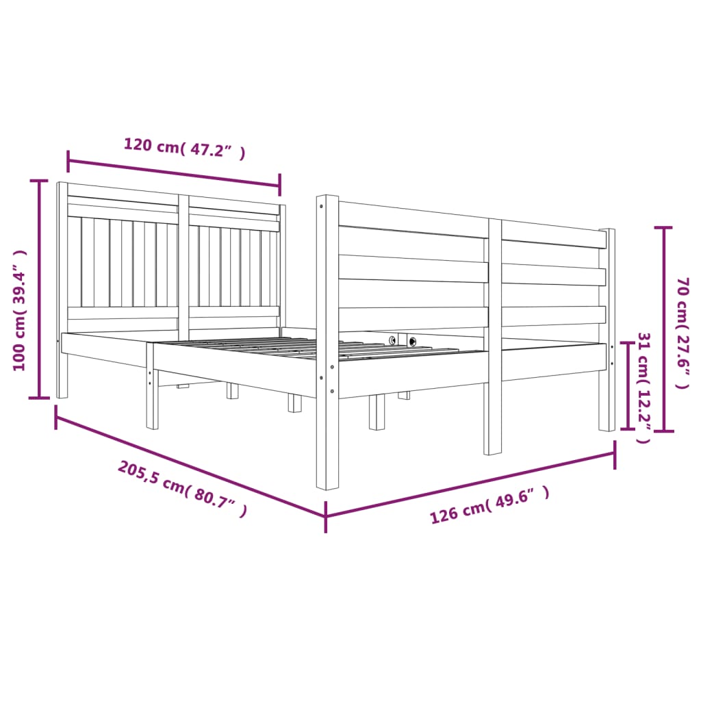 Sengeramme heltre 120x200 cm