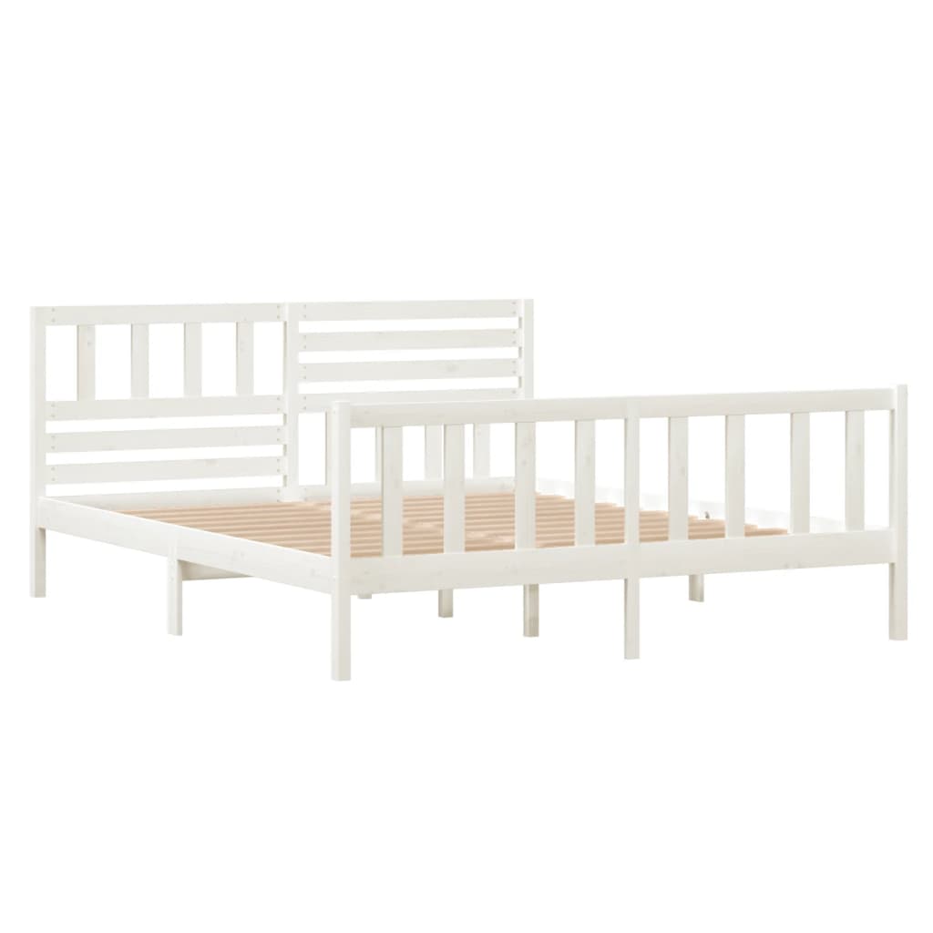 Sengeramme hvit heltre 140x190 cm hvit