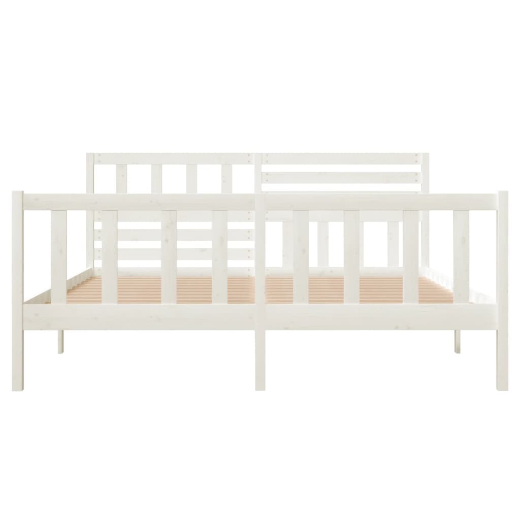 Sengeramme hvit heltre 140x190 cm hvit