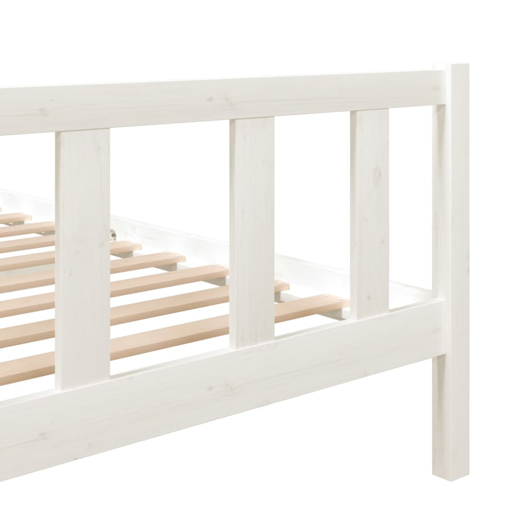 Sengeramme hvit heltre 140x190 cm hvit