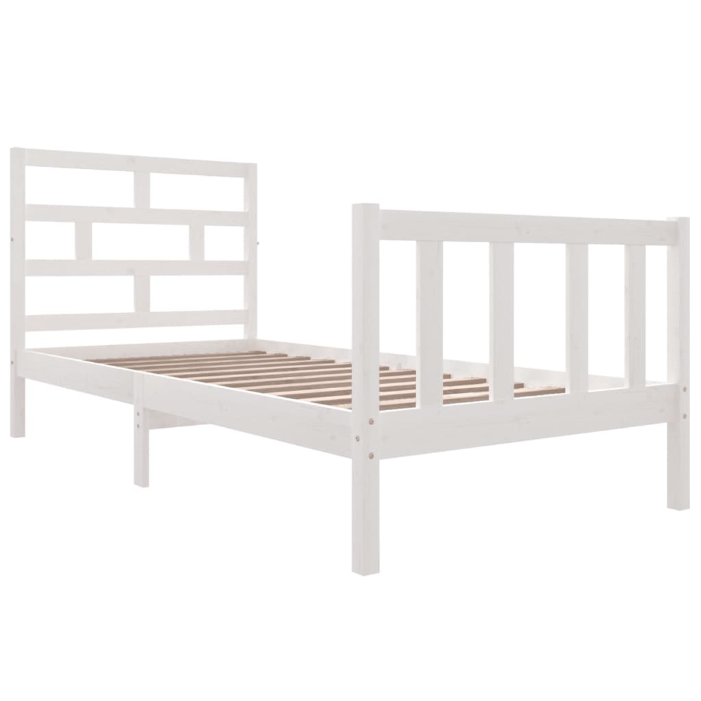 Sengeramme hvit heltre furu 90x190 cm Single