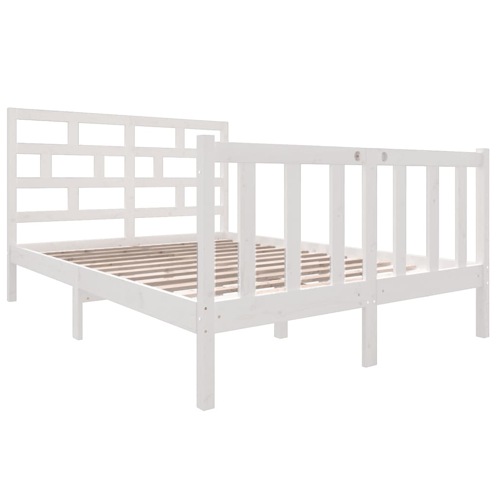 Sengeramme hvit heltre furu 140x190 cm
