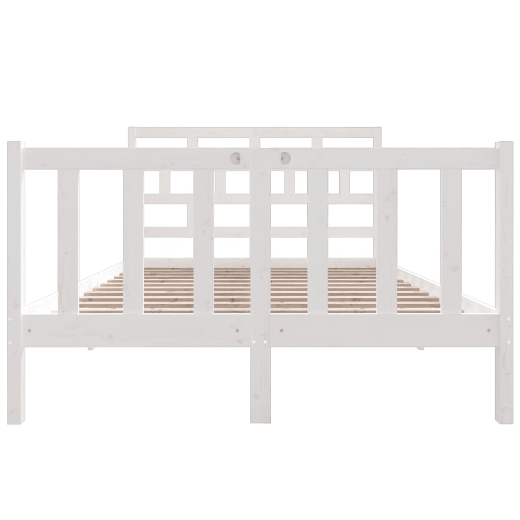Sengeramme hvit heltre furu 140x190 cm