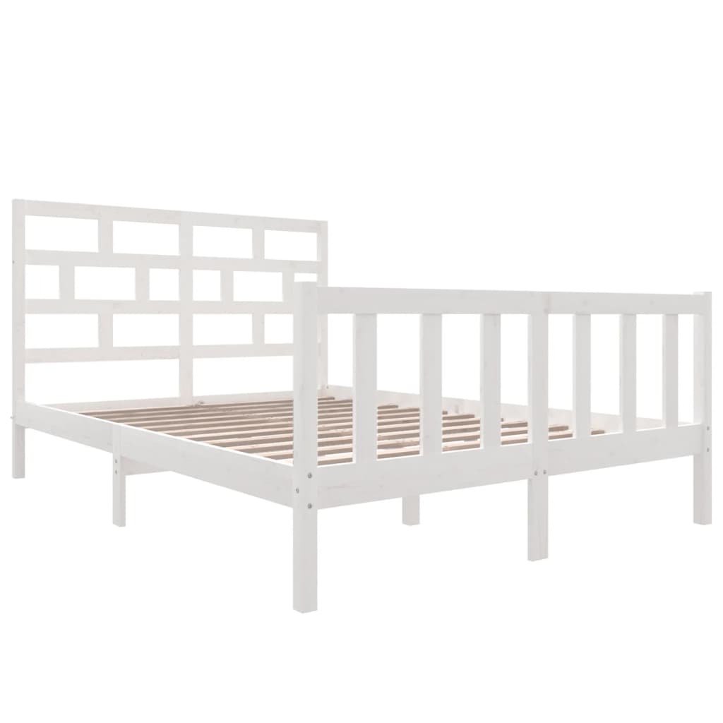 Sengeramme hvit heltre furu 160x200 cm