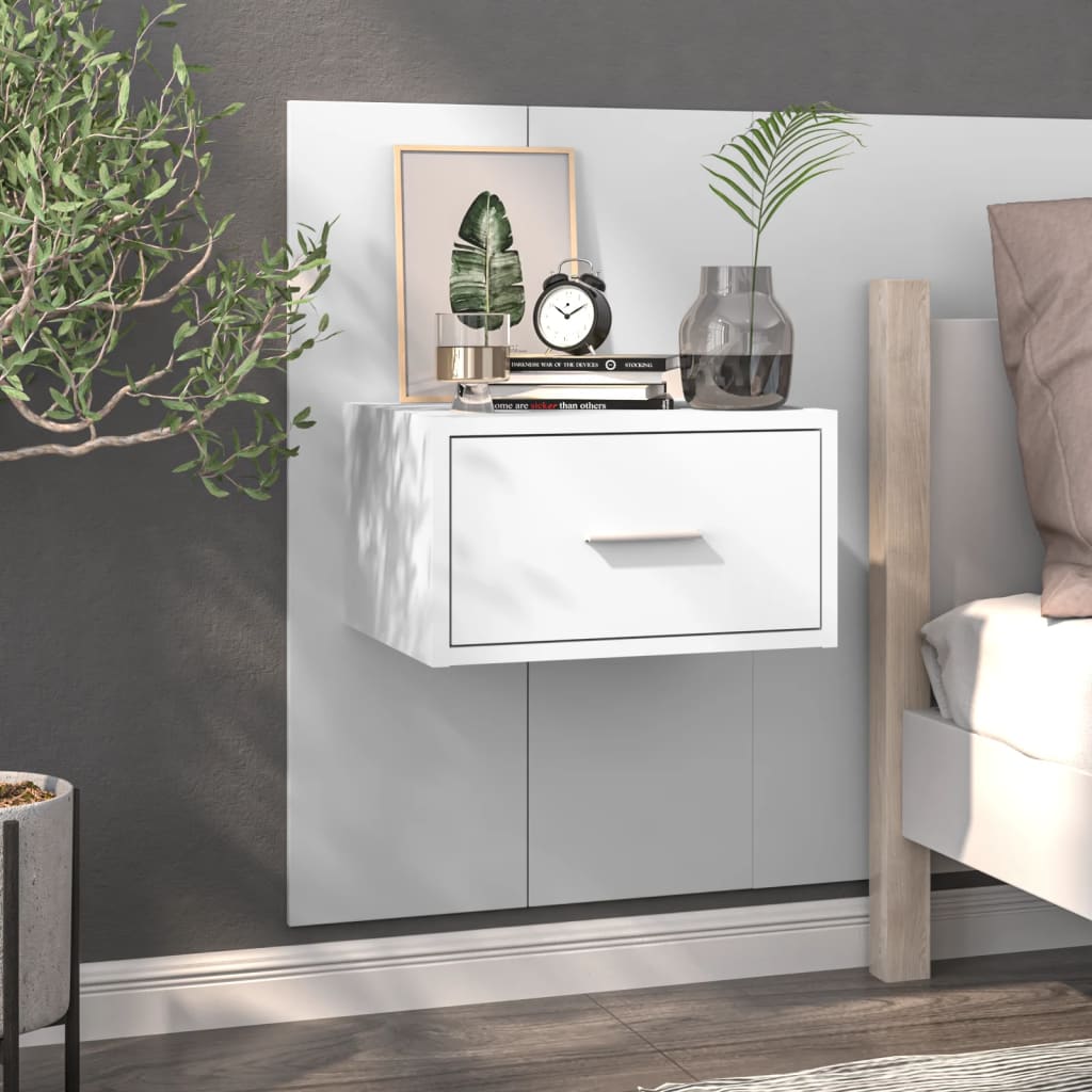 Vegghengte nattbord 2 stk hvit