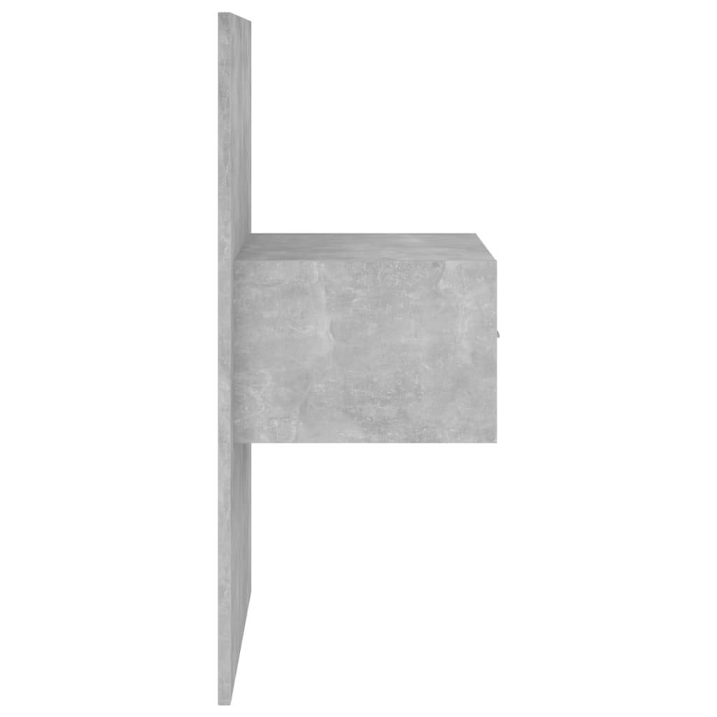 Veggmonterte nattbord 2 stk betonggrå
