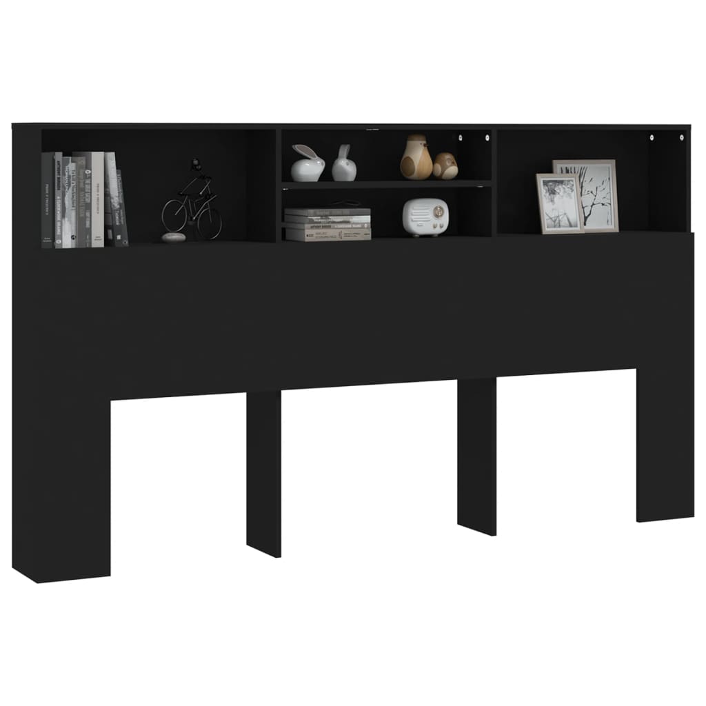 Sengegavlskap svart 180x19x103,5 cm