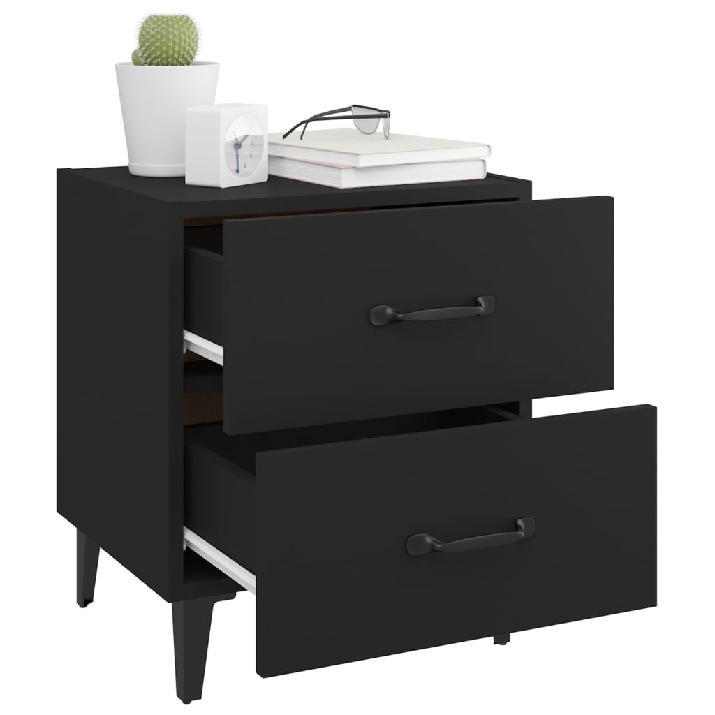 Nattbord 2 stk svart 40x35x47,5 cm
