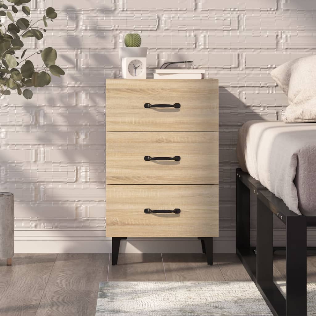 Nattbord sonoma eik 40x40x66 cm konstruert tre