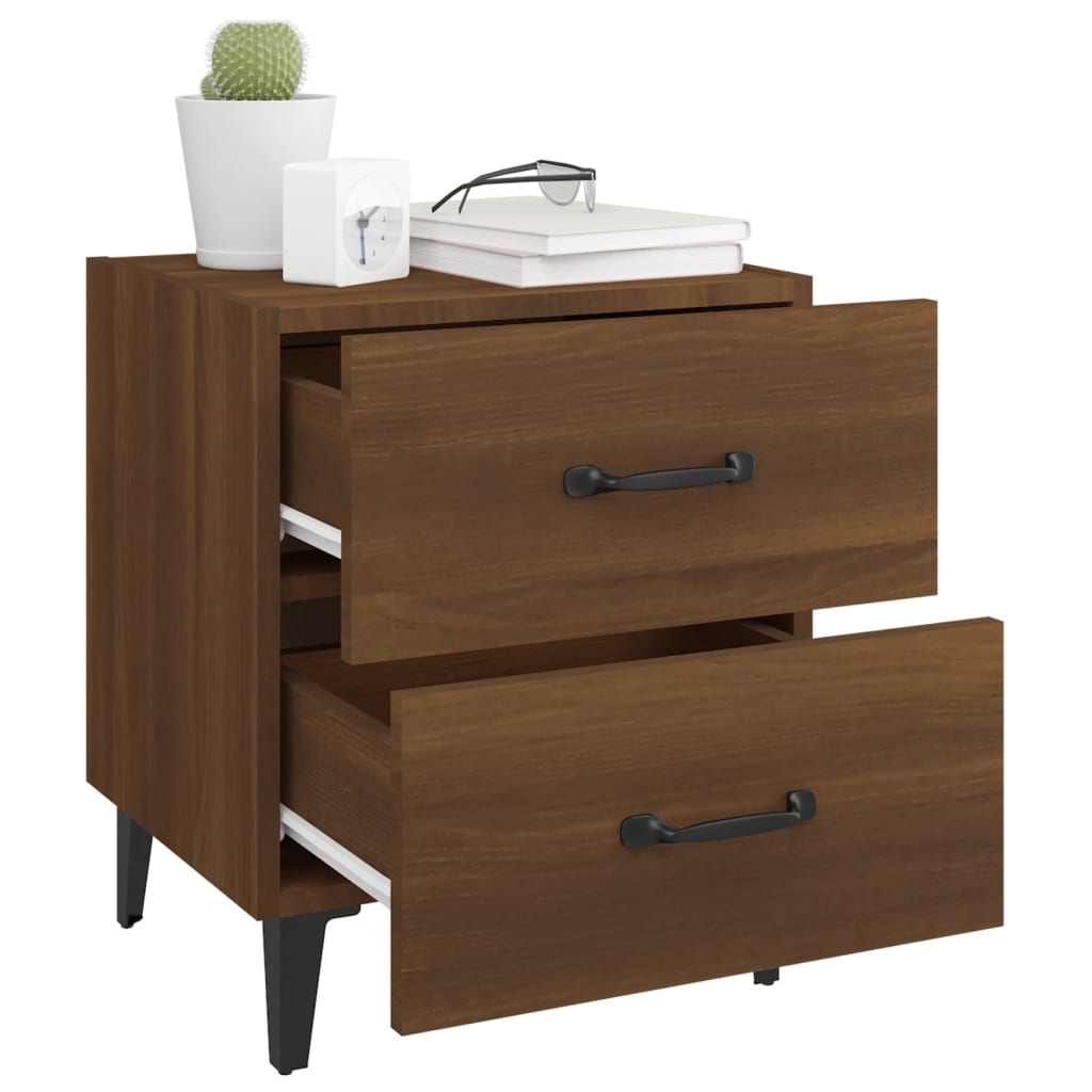 Nattbord 2 stk brun eik 40x35x47,5 cm