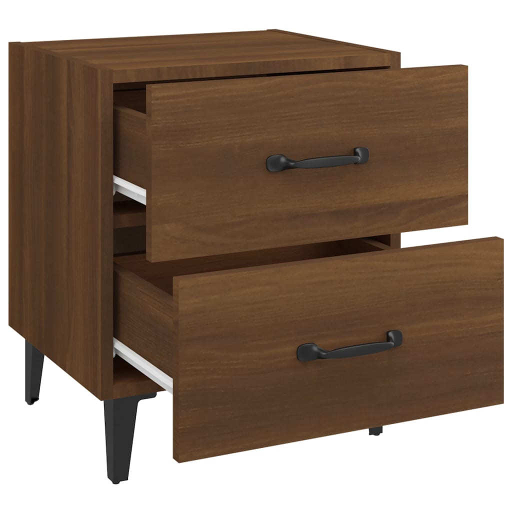 Nattbord 2 stk brun eik 40x35x47,5 cm
