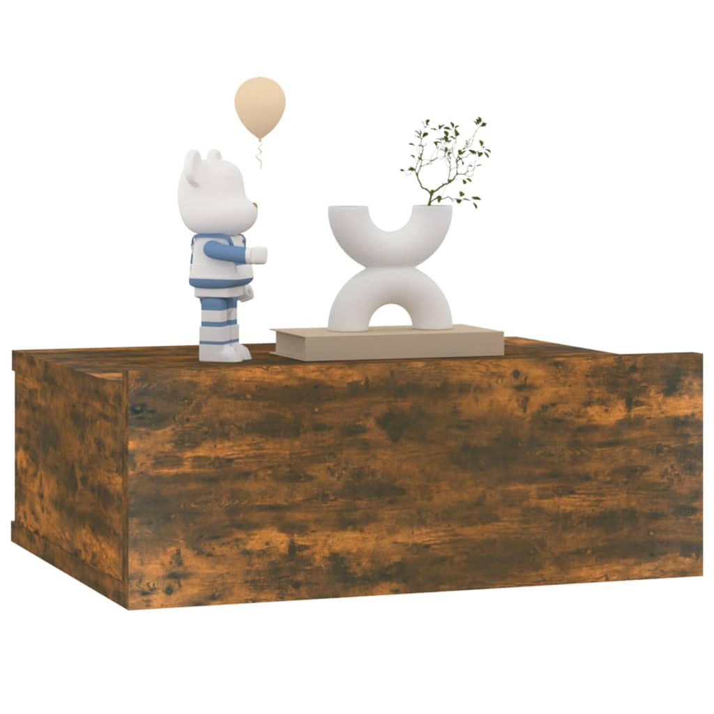 Flytende nattbord røkt eik 40x30x15 cm konstruert tre