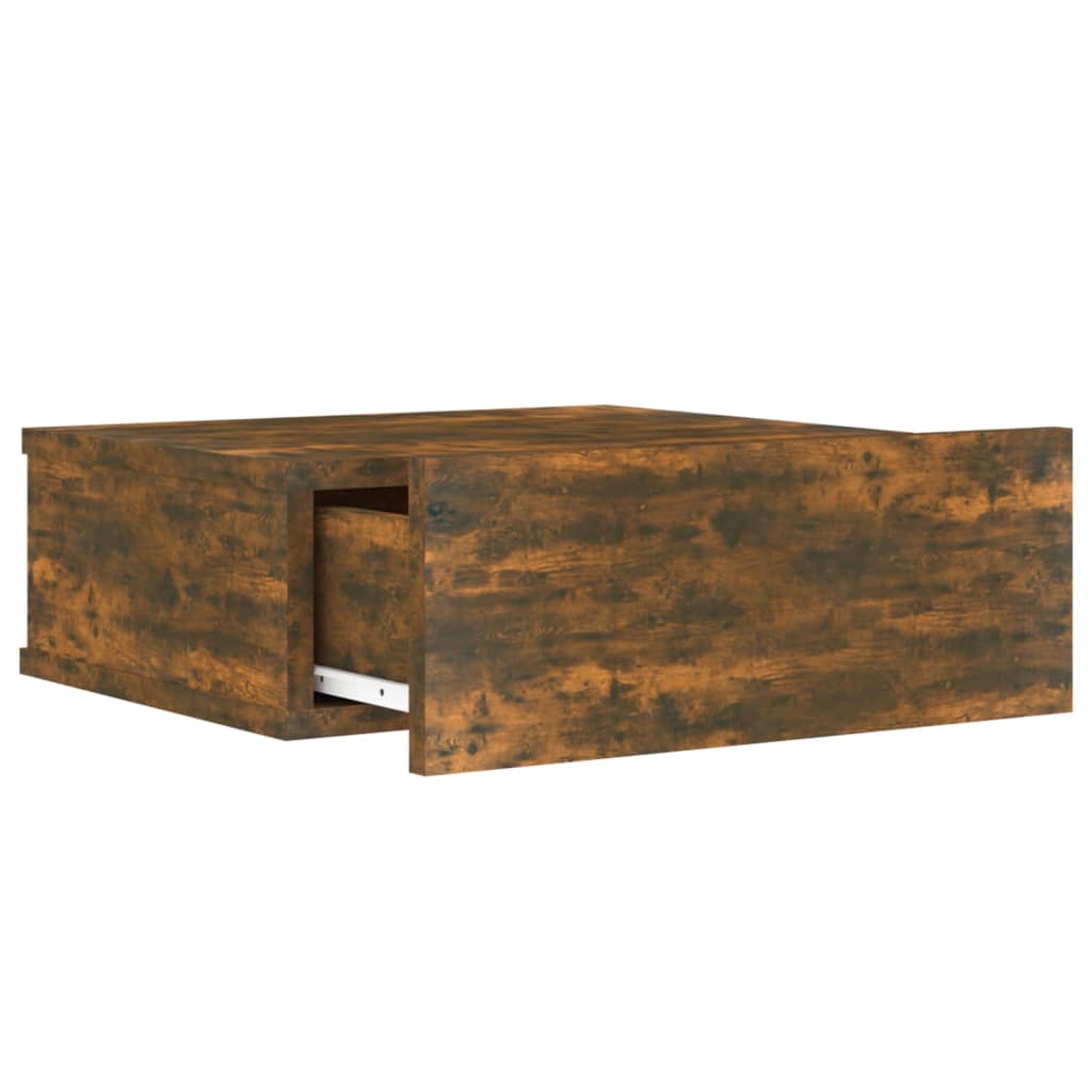 Flytende nattbord røkt eik 40x30x15 cm konstruert tre