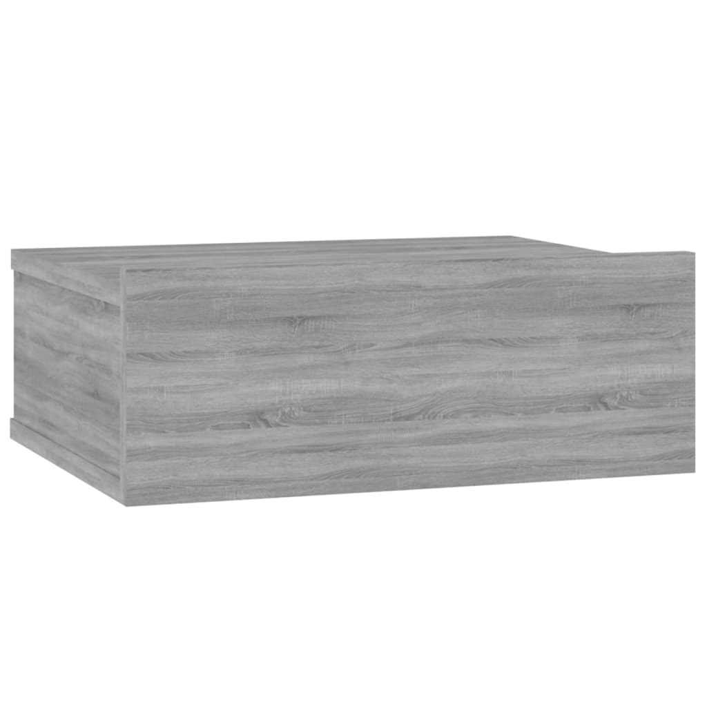 Flytende nattbord 2 stk grå sonoma 40x30x15 cm konstruert tre