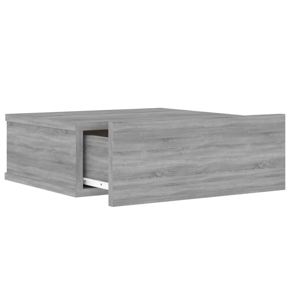 Flytende nattbord 2 stk grå sonoma 40x30x15 cm konstruert tre