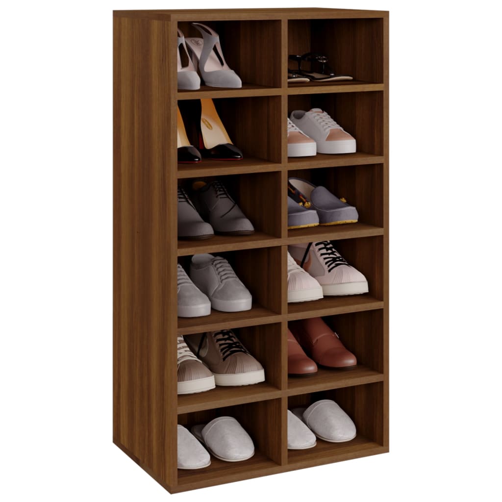 Skohylle brun eik 54x34x100,5 cm konstruert tre