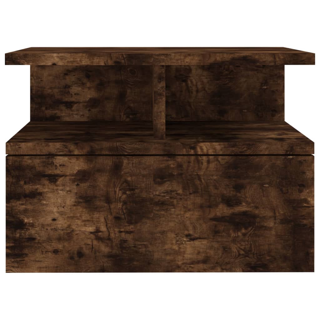 Flytende nattbord 2 stk røkt eik 40x31x27 cm konstruert tre
