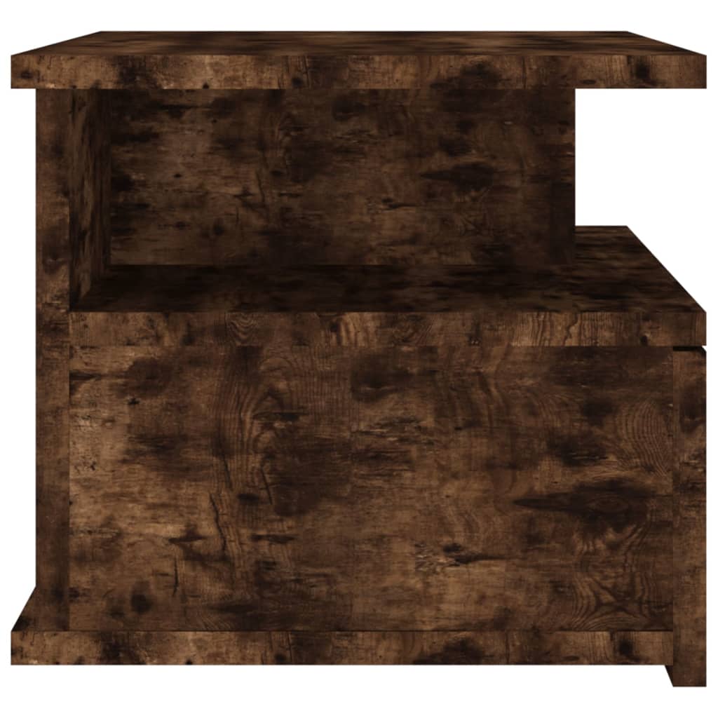 Flytende nattbord 2 stk røkt eik 40x31x27 cm konstruert tre
