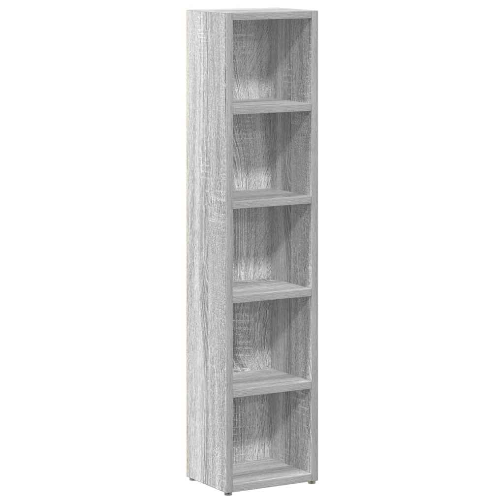 CD-skap 2 stk grå sonoma 21x16x93,5 cm konstruert tre