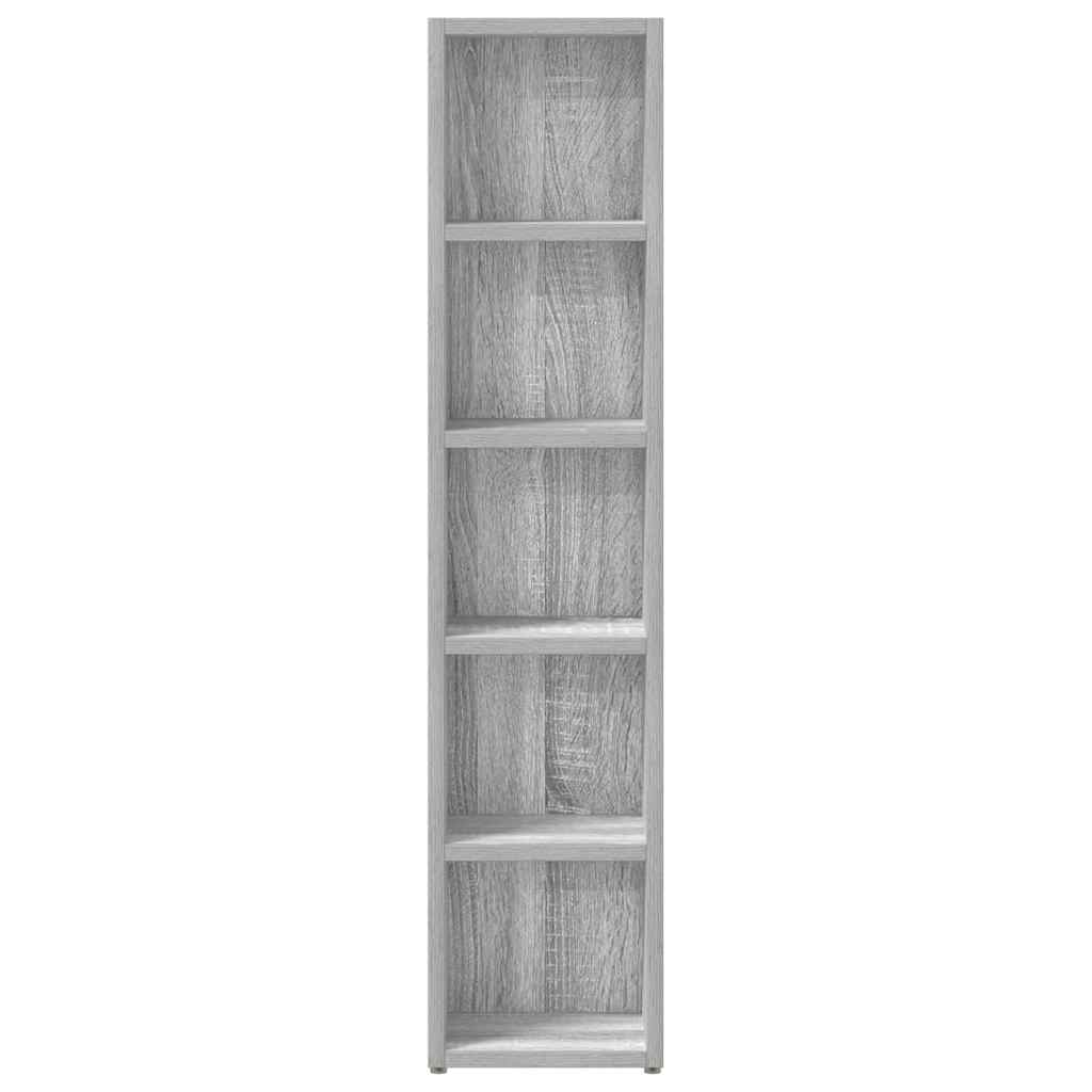CD-skap 2 stk grå sonoma 21x16x93,5 cm konstruert tre