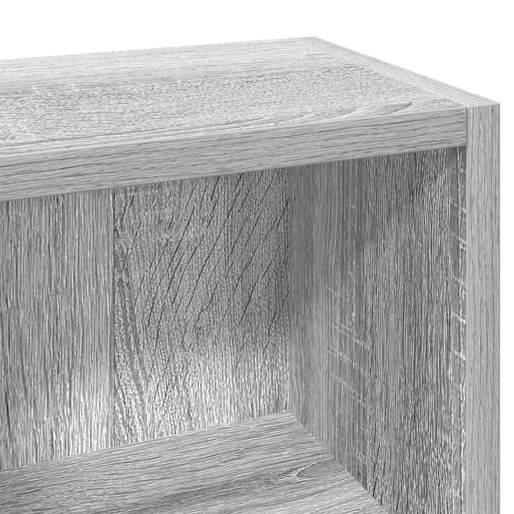 CD-skap 2 stk grå sonoma 21x16x93,5 cm konstruert tre