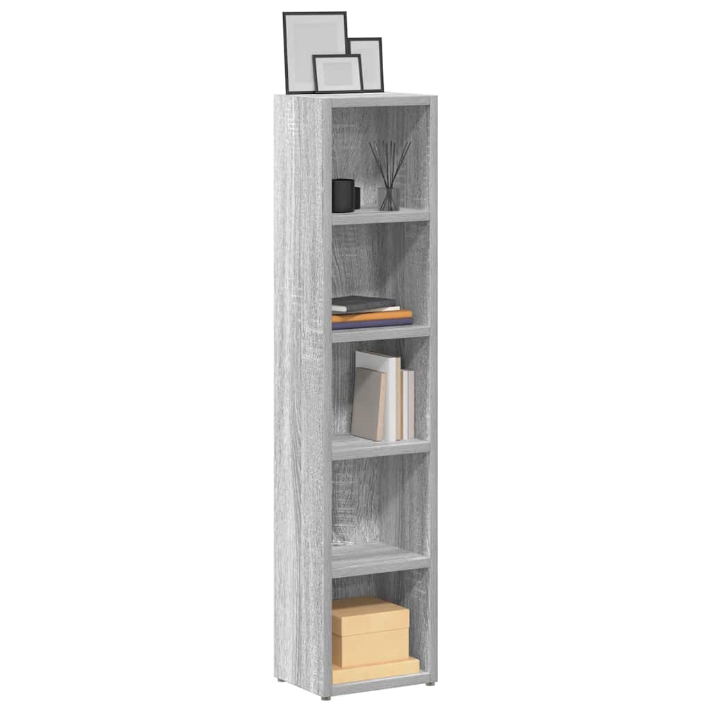 CD-skap 2 stk grå sonoma 21x16x93,5 cm konstruert tre