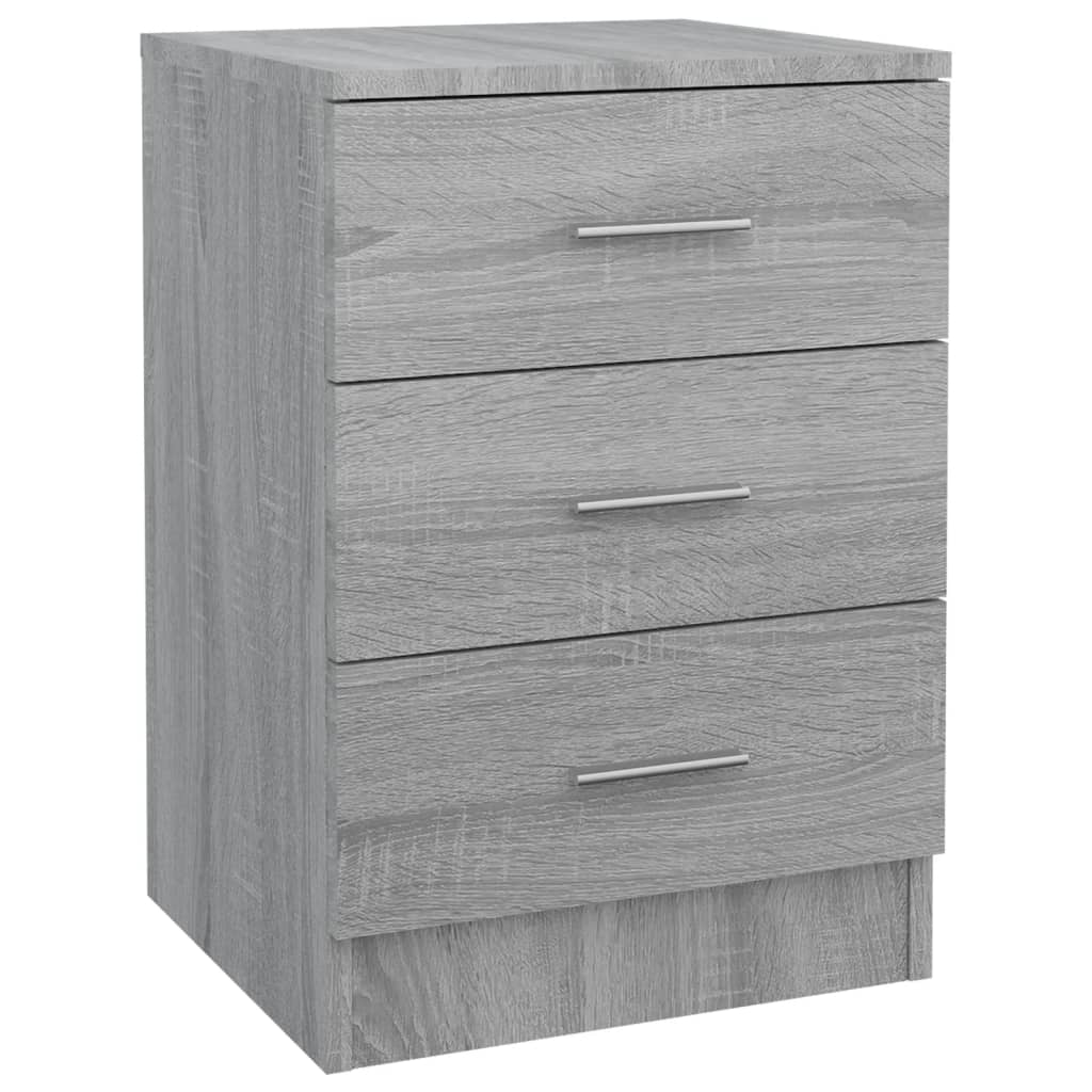 Nattbord 2 stk grå sonoma eik 38x35x56 cm konstruert tre
