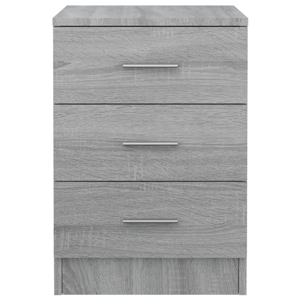 Nattbord 2 stk grå sonoma eik 38x35x56 cm konstruert tre