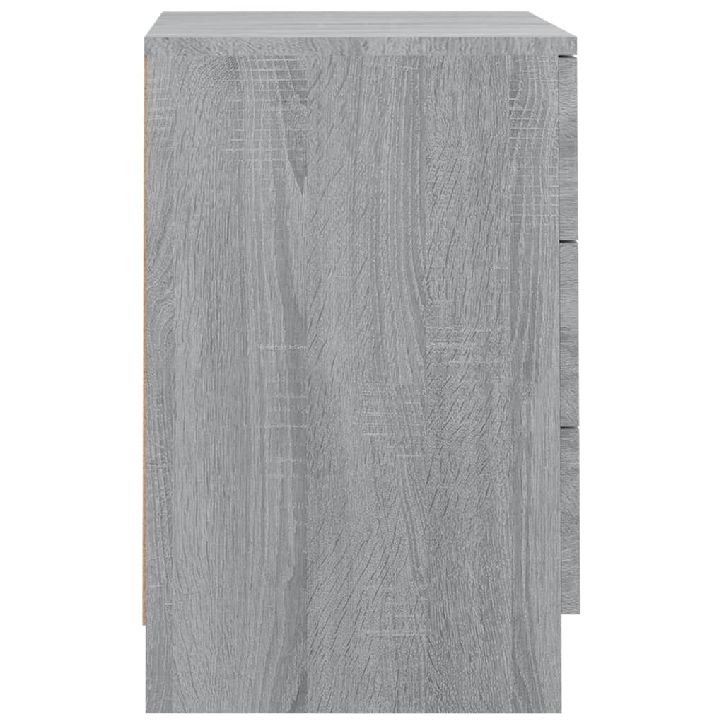 Nattbord 2 stk grå sonoma eik 38x35x56 cm konstruert tre