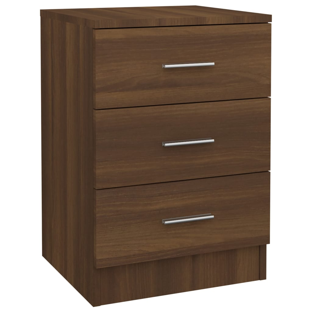 Nattbord 2 stk brun eik 38x35x56 cm konstruert tre