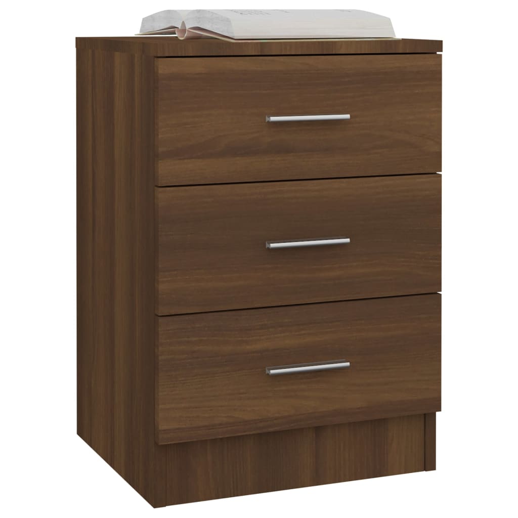Nattbord 2 stk brun eik 38x35x56 cm konstruert tre