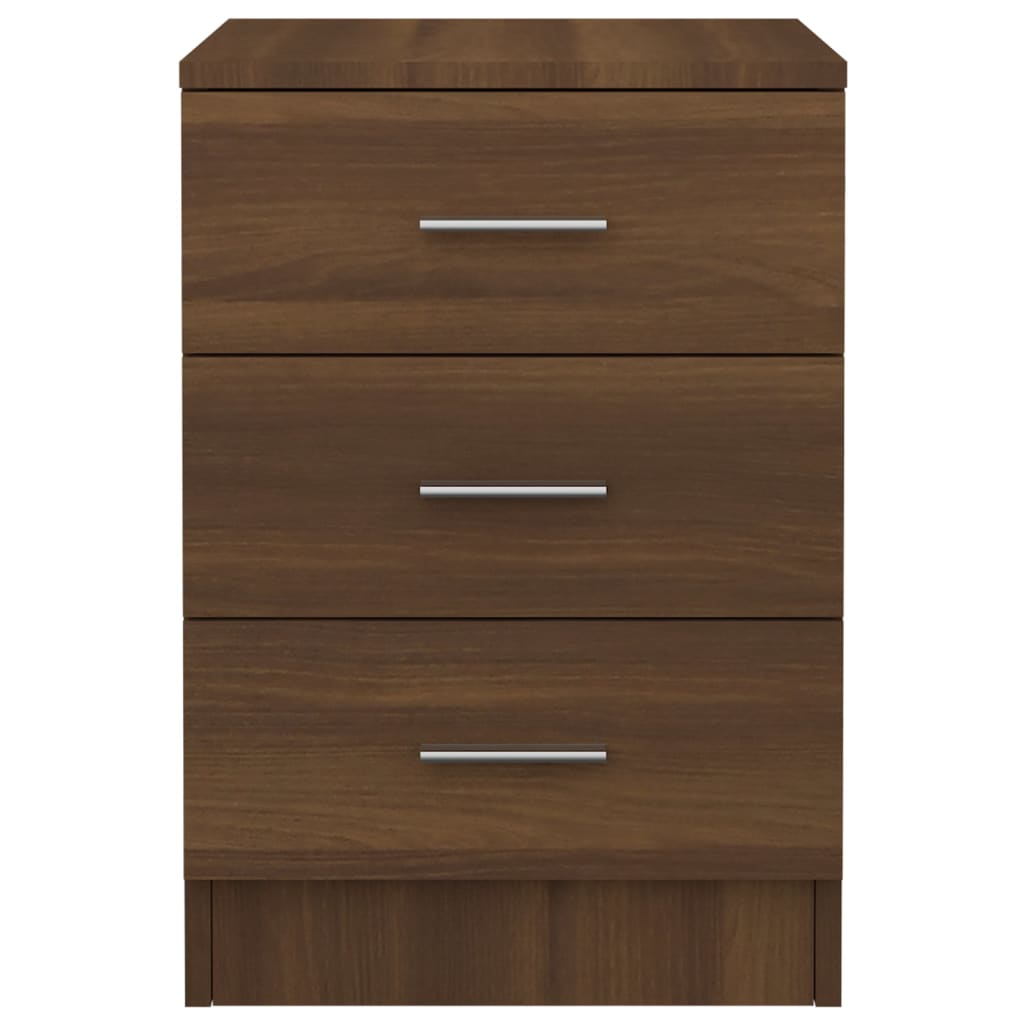 Nattbord 2 stk brun eik 38x35x56 cm konstruert tre