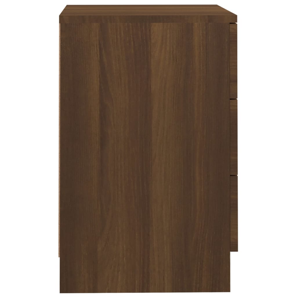 Nattbord 2 stk brun eik 38x35x56 cm konstruert tre