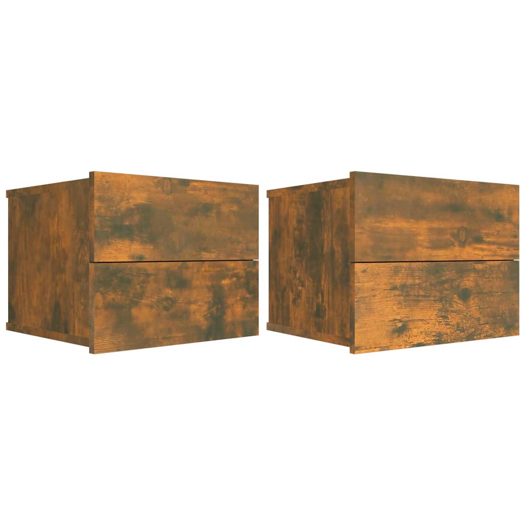 Nattbord 2 stk røkt eik 40x30x30 cm konstruert tre