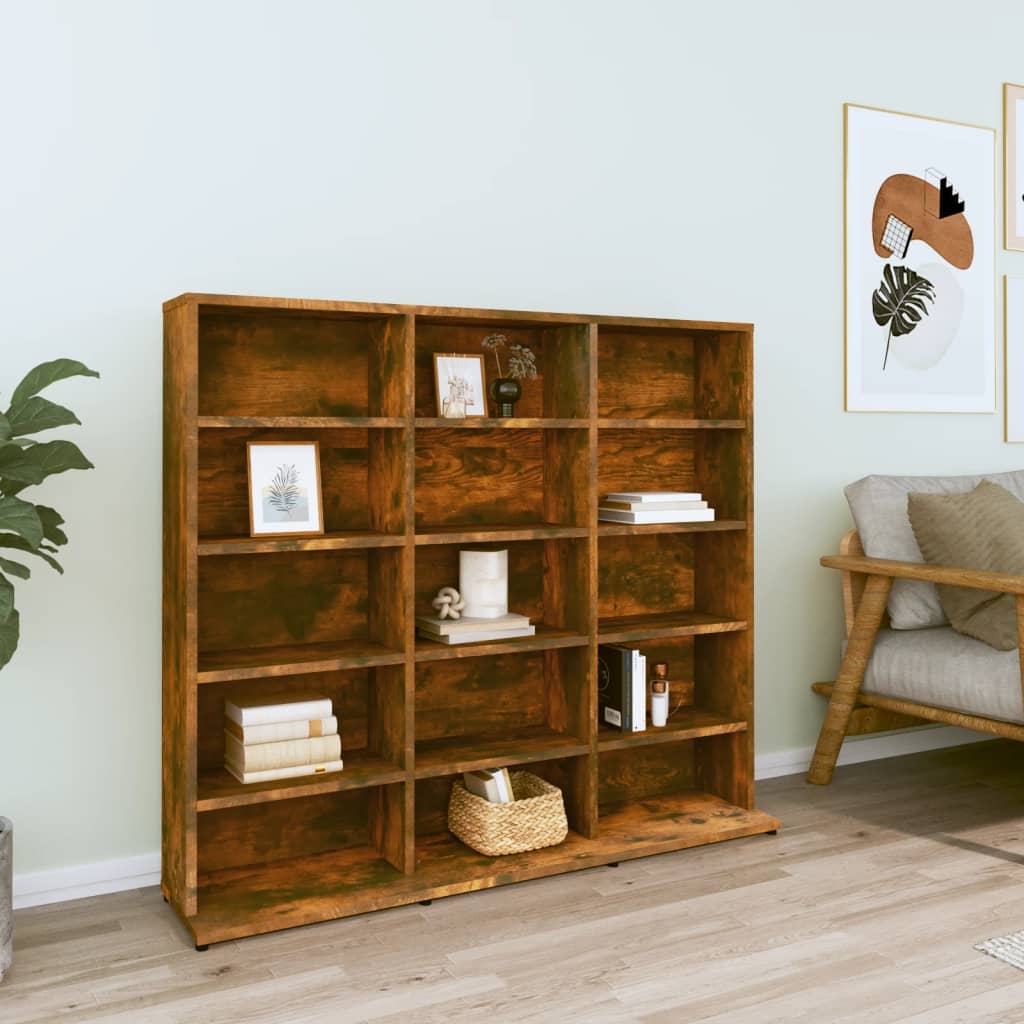 CD-skap røkt eik 102x23x89,5 cm konstruert tre