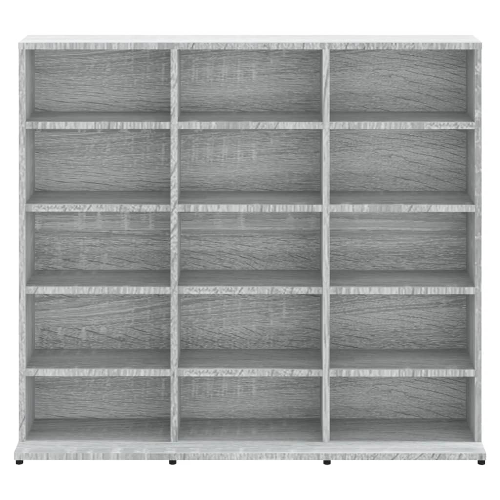 CD-skap grå sonoma 102x23x89,5 cm konstruert tre
