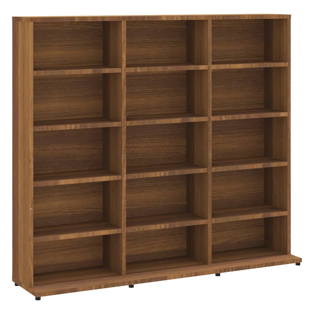 CD-skap brun eik 102x23x89,5 cm konstruert tre