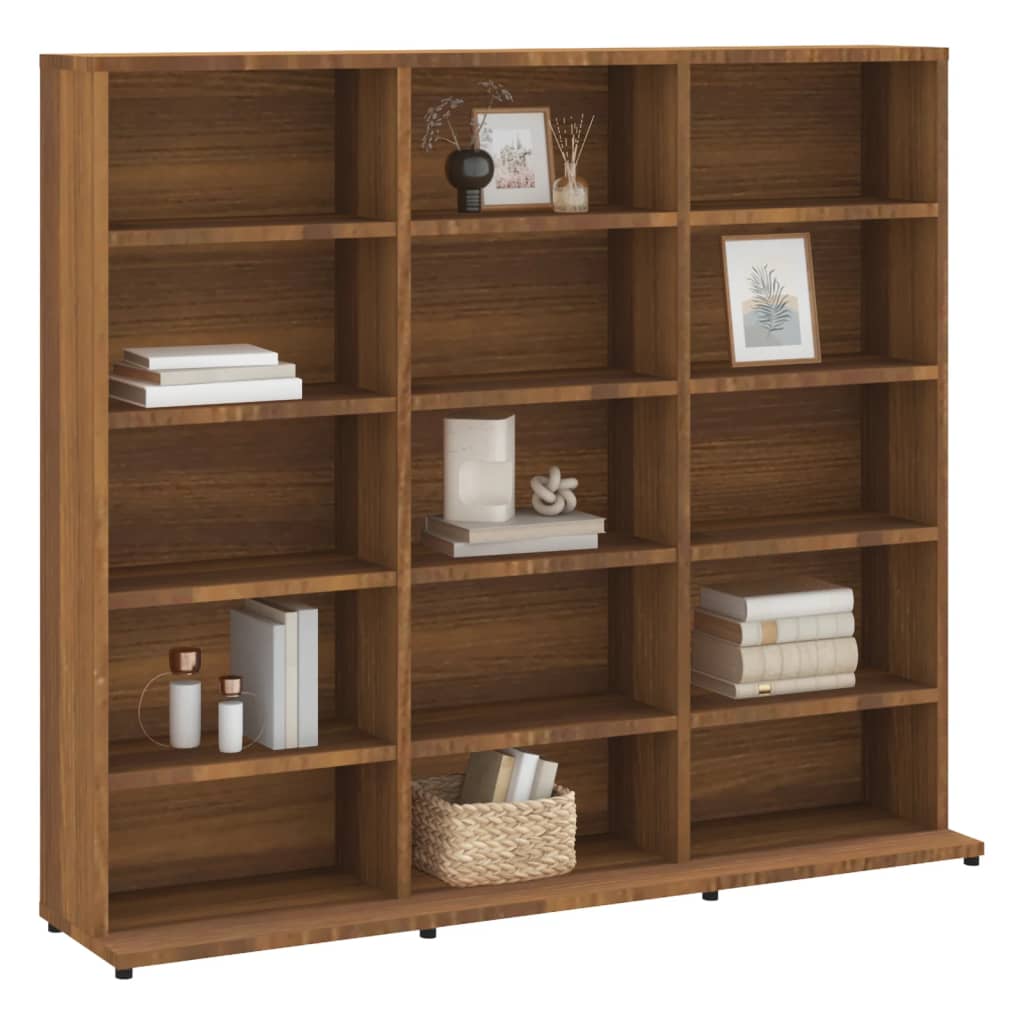 CD-skap brun eik 102x23x89,5 cm konstruert tre