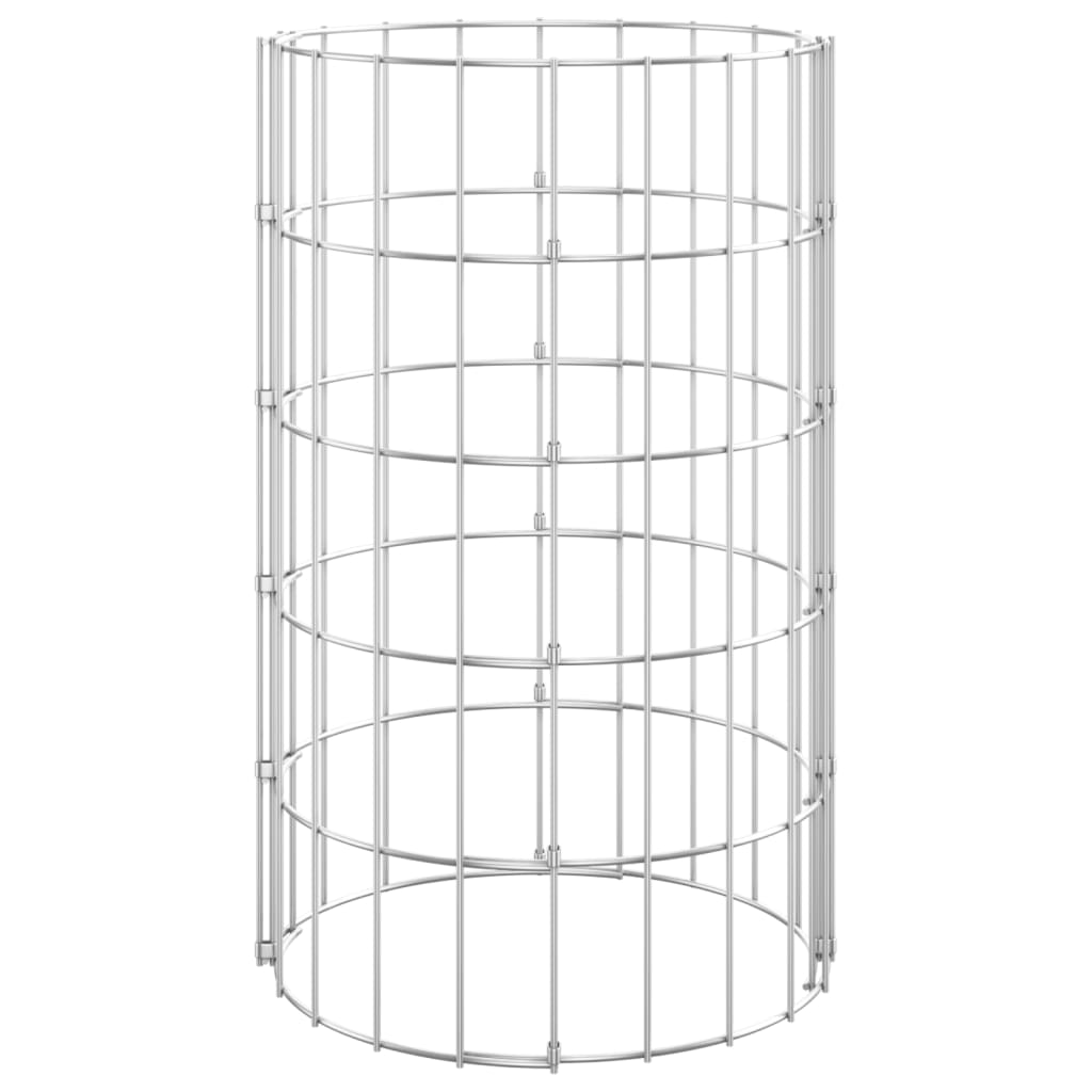 Sirkulær gabion høybed 3 stk galvanisert stål Ø30x50 cm