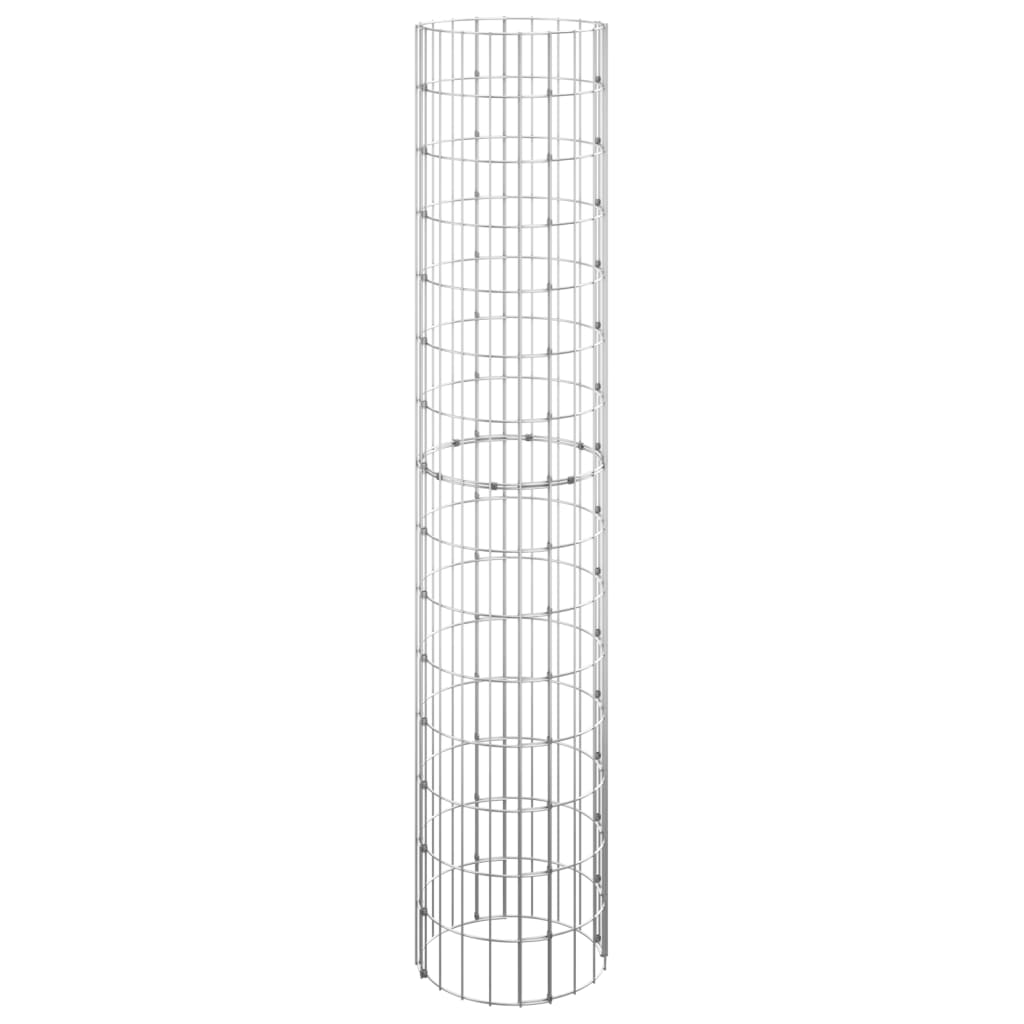 Sirkulær gabion høybed 3 stk galvanisert stål Ø30x150 cm