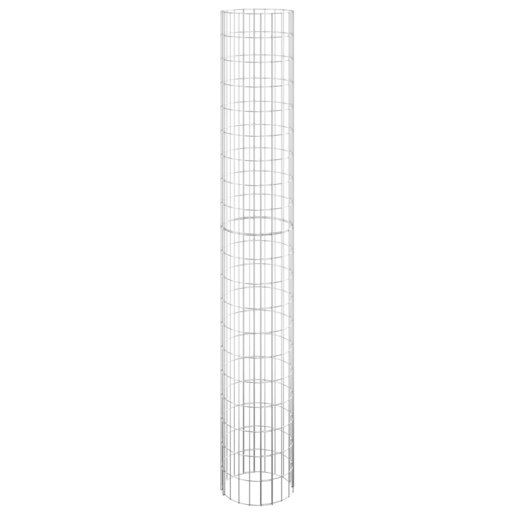 Sirkulær gabion høybed 3 stk galvanisert stål Ø30x200 cm